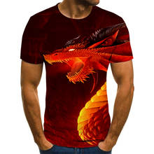 Camiseta com estampa de dragão aborrecido para homens, camiseta gráfica estampada com estampa de dragão em 3d, nova fantasia de goth, camiseta de verão respirável, camiseta de tamanho grande 2024 - compre barato