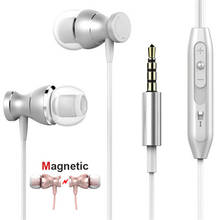 Metal Magnets Wired Earphones Stereo Headphones with Mic Wired Headset Headphones on the phone Earbuds 3.5mm Magnet earphone 2024 - buy cheap