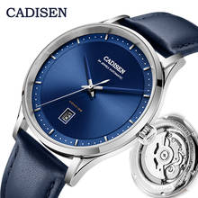 CADISEN-Reloj de pulsera de cuero para hombre, accesorio masculino de pulsera resistente al agua con mecanismo automático japonés NH35A, complemento deportivo mecánico de lujo disponible en color azul 2024 - compra barato