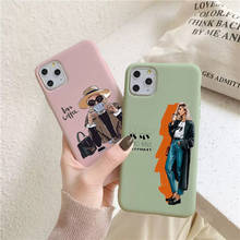 2020 Fashion Black Brown Hair coffee girl pink TPU Case For iPhone 12PRO 11pro MAX 12MINI XSMAX XR 8 7 plus 6s SE2020 cover 2024 - buy cheap