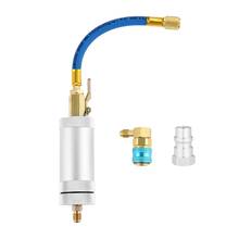 R134A Compressor Oil Dye Ejector, 1/4 inch SAE Male and Female Double-Head Refrigeration Air Conditioning Oil Filling Cylinder R 2024 - buy cheap