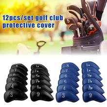 12PCS/Set Golf Club Protective Cover Golf Iron Cover Cap Sleeve Protection PU Cover Cue K7D5 2024 - buy cheap