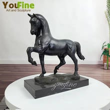 Estátua de cavalo de bronze em base de mármore, grande escultura de cavalo de bronze, animais, estátuas de bronze, jardim, casa, arte moderna, decoração de escultura 2024 - compre barato