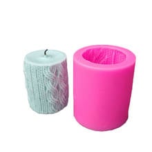 3D Knitting Wool Cylinder Silicone Candle Silicone Molds  Lines Cylinder Shape DIY Candle Mold Craft Chocolate Mold Mould Bougie 2024 - compre barato