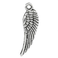 Doreen Box Lovely 50PCs  Silver Color Tercel Wing Charms Pendants For DIY Jewelry Making Accessories 5mm*17mm (B00275) 2024 - buy cheap