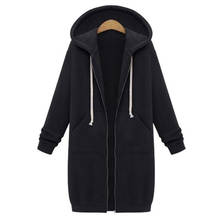 2020 Autumn Women Casual Long Hoodies Sweatshirt Coat Pockets Zip Up Outerwear Hooded Jacket Tops 2024 - buy cheap