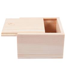 Маленькая простая деревянная коробка для хранения Чехол для ювелирных изделий маленький подарок гаджеты цвет дерева 2024 - купить недорого