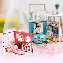 Children's educational toys creative handmade DIY building house model girl birthday gift pronunciation luminous doll house 2024 - buy cheap