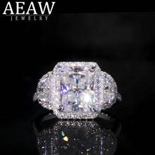 Aeaw anel de moissanite ranfante, 18k de ouro branco para noivado, anel de casamento feminino 6ctw 2024 - compre barato