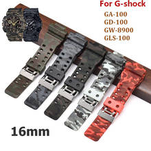 16mm For G-SHOCK GA-100/GD-100/GW-8900/GLS-100 Bracelet Wrist Silicone Band Camouflage Watch Strap for Casio g-shock Watchband 2024 - compre barato