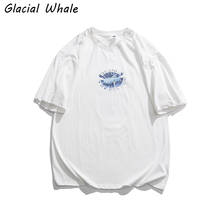 Glagalwhale-camisetas Vintage para hombre, ropa de calle japonesa de Hip-Hop, Harajuku, informal, de gran tamaño, blanca, de verano, nueva 2024 - compra barato