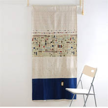 Mediterranean Style Cotton And Linen Door Curtain Iron Tower Small Plane Short Curtain Half Curtain Coffee Curtain 2024 - buy cheap