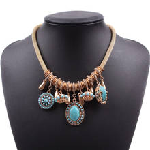 Роскошный дизайн, модное ожерелье золотого цвета с цепочкой, этнический бисер, нагрудник, массивное каменное ожерелье с подвеской для женщин 2024 - купить недорого