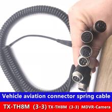 Cable de resorte mdvr y cámara 8 m, cable de Cabeza corta aérea de 3 a 3, cabeza de aviación macho a avión, cabeza hembra de cobre impermeable semi 2024 - compra barato