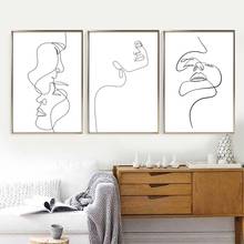 Abstract Lady Line Wall Art Canvas Painting Nordic Wall Art Figure Body Posters And Prints Modern Minimalist Living Room Decor 2024 - buy cheap
