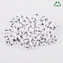 Russia Beads for Kids Russian Letter Beads Round Beads 4*7mm 3600pcs White Acrylic Spacer Beads for Jewelry Making Alphabet Bead 2024 - buy cheap