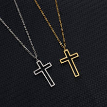 Simple Fashion Cross Chain Necklace Women Men Stainless Steel Ladies Jewelry Pendant Necklaces Crucifix Christian Ornament Gifts 2024 - buy cheap