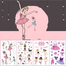 12 kinds Ballet Pattern Stickers for Kids Cute Cartoon Temporary Tattoo Girls faux tatouage temporaire Disposable Children Gift 2024 - buy cheap