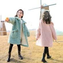 Новая зимняя меховая куртка для девочек, элегантные толстые теплые детские куртки, парка, Детская верхняя одежда, ветровка для детей-подростков, высокое качество 2024 - купить недорого