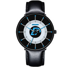 Relógio quartzo masculino com pulseira de couro, relógio ponteiro com pulseira de couro 2024 - compre barato