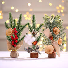 LAPHIL-Mini árbol de Navidad Artificial para el hogar, adornos de flores, conos de pino, 2020 2024 - compra barato