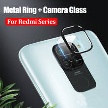 Capa protetora de tela de vidro para câmera, armadura de metal com anel para lentes de câmera para xiaomi redmi note 9 pro 9s 8 pro 8t redmi note 9 pro max 2024 - compre barato