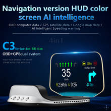 Hud-pantalla frontal para coche, velocímetro GPS OBD2, dispositivo inteligente de advertencia de exceso de velocidad, electrónica automática con navegación 2024 - compra barato