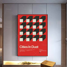 Cities In Dust - 1985, New Wave Song Minimalistic Swiss Graphic Design Poster Art Print Wall Art Canvas Painting Picture 2024 - buy cheap