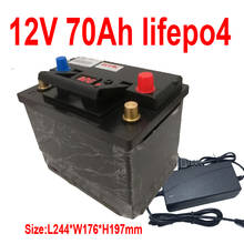 GTK-batería de litio resistente al agua lifepo4, 12v, 70ah, BMS, 4S, 12,8 V, para barco, caravana, almacenamiento de energía solar portátil, RV + cargador de 10A 2024 - compra barato