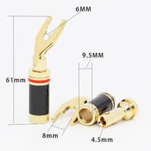 4 pcs Speaker Cable Copper Gold Plated Carbon Fiber spade plug Terminal Connector speaker cable Extension adapter Y plug 2024 - buy cheap
