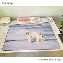 Mouse pad polar bear 700x400x3mm, mousepad para jogos, anime, escritório, entalhe, mesa, fofo, padmouse, jogos, pc gamer 2024 - compre barato