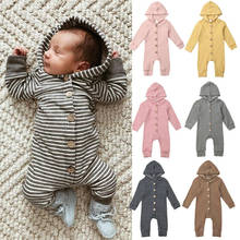 0-18M Unisex Baby Jumpsuit Autumn Striped Newborn Infant Baby Girl Rompers Casual Baby Boys Hooded Jumpsuit Spring Outfits 2024 - buy cheap