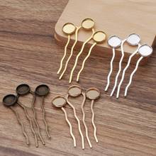 5pcs 12mm 4 Teeth Comb Hair Cabochon Hair Comb Setting Blank Base Cameo Bezels Tray For Jewelry Making Supplies 2024 - buy cheap