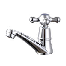 Zinc Alloy Bathroom Basin Faucet Cross Handle Vanity Sink Tap Single Cold Water Tap Quick Open Faucet Corrosion Resistance Tap 2024 - buy cheap