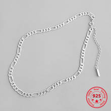 Чистое серебро 925 модные простые цепи колье ожерелье ювелирные украшения для женщин 2024 - купить недорого