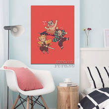 Impressão tanjiro zenitsu inosuke pintura em tela decoração para casa arte da parede modular bonito fotos quadro moderno cartaz sala de estar 2024 - compre barato