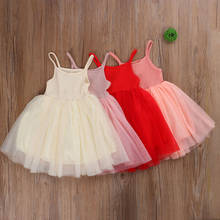 Baby Girl Summer Dress Solid Color Sleeveless Lace Tutu birthday Party Princess Dresses Age For 12M-5Y 2024 - buy cheap