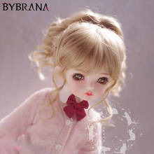 BybranaBJD Doll Wig 1/3 Giant Baby 1/4 1/6 1/8 Mohair Milk Tea Brown High Ponytail 2024 - buy cheap