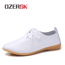 Ozersk 2021 nova primavera sapatos femininos de couro sapato feminino rendas-up apartamentos femininos apontou toe mulher oxfords tamanho grande 34-41 2024 - compre barato