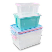 Plastic Storage Box Organizer Clear With A White Lid Make Up Organizer Clothes Transparent Basket for Toys Portable Boxes 2024 - buy cheap