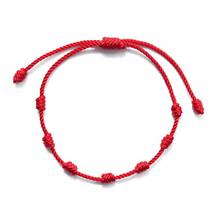 ANGELADY-pulsera de cuerda roja con 7 nudos, pulsera de la amistad, amuleto de la buena suerte, protección contra el mal de ojo, éxito, prosperidad, 2 uds. 2024 - compra barato