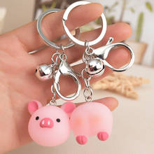 Cute Pink Head Pig Keychain Fashion Women Little Piggy Butt Fart Keychains Accessories Funny Couple Keyring Car Bag Jewelry Gift 2024 - buy cheap