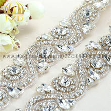 (10yards) Wholesale 1 Yard Stones Beaded Sew On Hot Fix Rhinestone Trim Applique for Bridal Wedding Dresses Sash Headbands 2024 - buy cheap