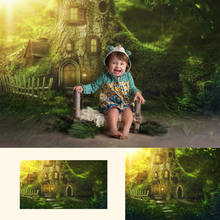 Fairy Forest Tree House Photo Backdrop Enchanted Green Tree House Background Baby Kids Art Photography Studio Prop 2024 - buy cheap