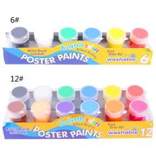 20ml 6/12 cores brilhantes pintura lavável do gouache para a pintura do dedo da escola das crianças 2024 - compre barato