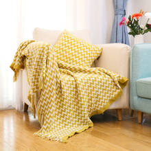 Manta nórdica de punto para sofá, cobertor suave de decoración para el hogar, dormitorio, sofá, ropa de cama, informal, chal con borla para siesta y oficina 2024 - compra barato