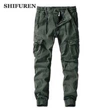 SHIFUREN Men's Cotton Cargo Pants Multi Pockets Military Style Overalls Hip Hop Trousers Bottoms Male Causal Streetwear 2024 - buy cheap