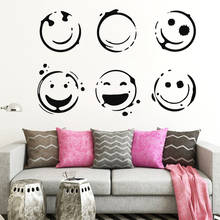 Adesivo de parede com smile, arte de sorriso, adesivo de vinil, decoração positiva para casa, restaurante, álcool 2024 - compre barato