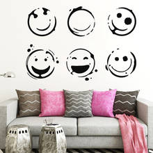 Pegatina de pared de Smiley, pegatina de vinilo de Wink Smiles, estado de ánimo positivo, decoración del hogar, restaurante, pegatinas de Alcohol, Mural artístico de sonrisa 2024 - compra barato