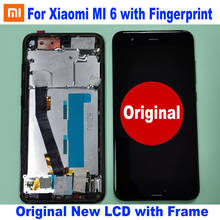 Pantalla LCD Original de 5,15 "para Xiaomi 6 MI 6 Mi6, con marco de huella dactilar, montaje de Digitalizador de Panel táctil, Sensor 2024 - compra barato